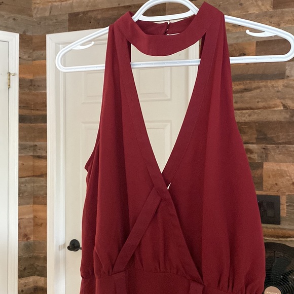 Oxblood red stunning, strappy, layered dress - Picture 2 of 7